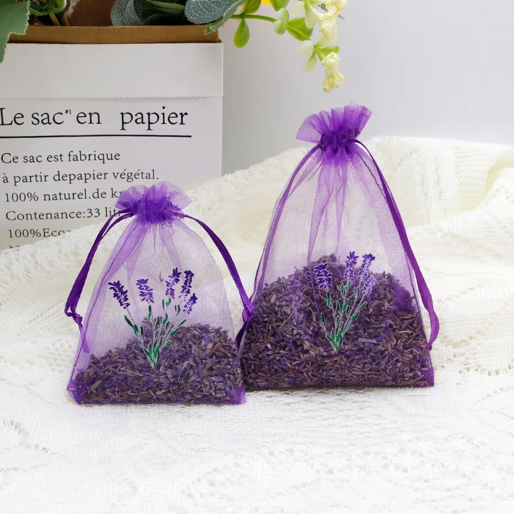 10/20 Pcs Empty Sachet Bag Jewelry Pouches Sacks Dried Flower Storage Bags Lavender Container Embroidered Gauze Sachets