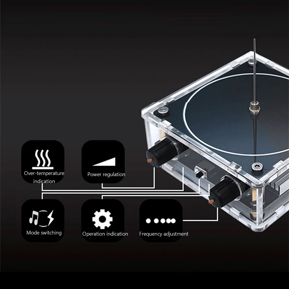 Música para bobina de tesla alto-falante transmissão sem fio palma para bobina de tesla bluetooth-compatível tensão pulso gerador de arco elétrico