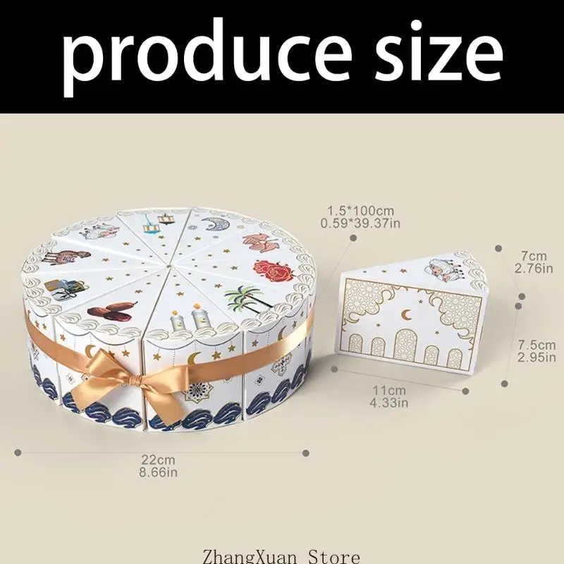10 Stück dreieckige Kuchenform-Geschenkverpackungsboxen für Hochzeit, Geburtstag, Feier, 3 x – Detail 6