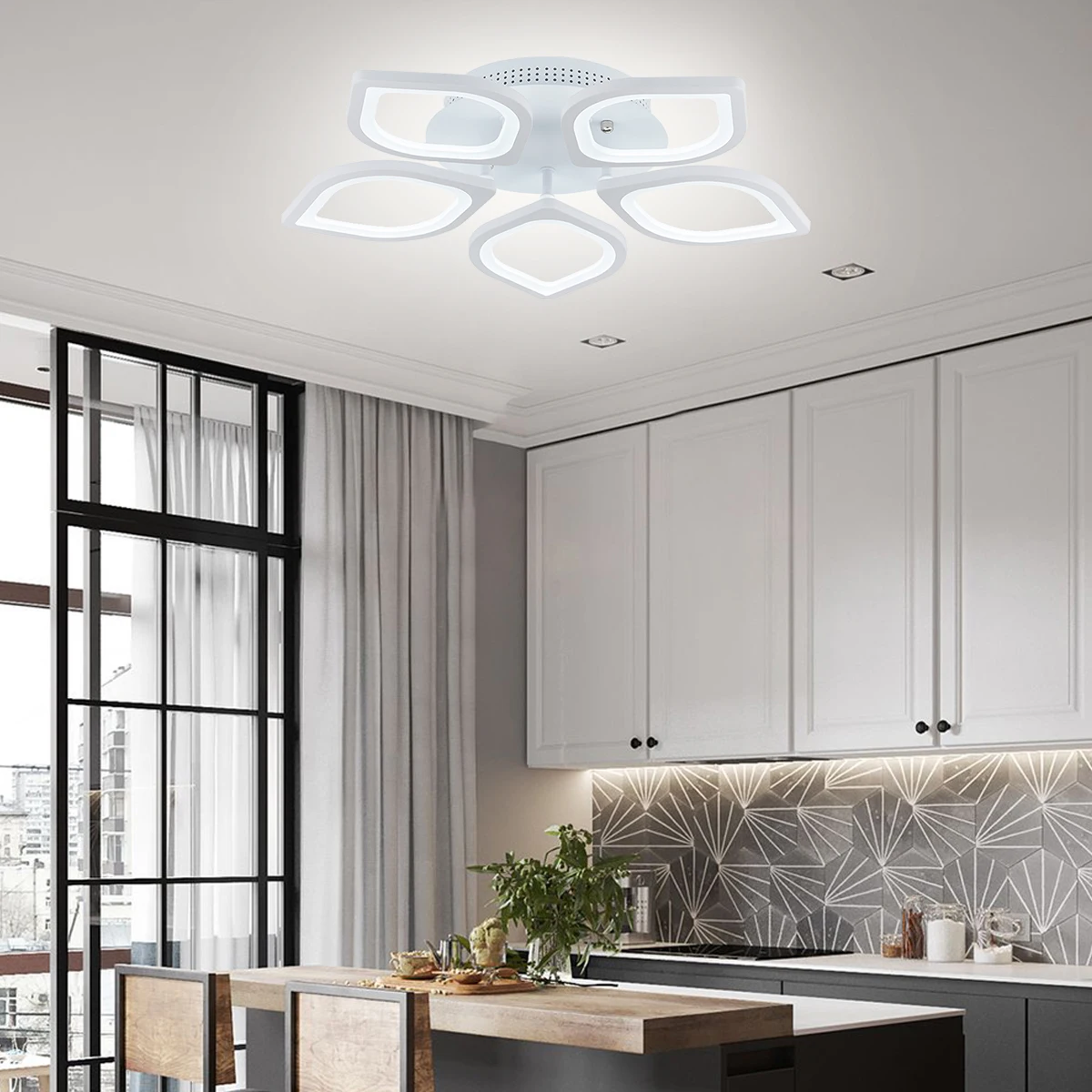 Home Ceiling Lights Simple Acrylic Intelligent Channel Ceiling Lights Living Room Dining Room Remote Control Dimming LED Lights
