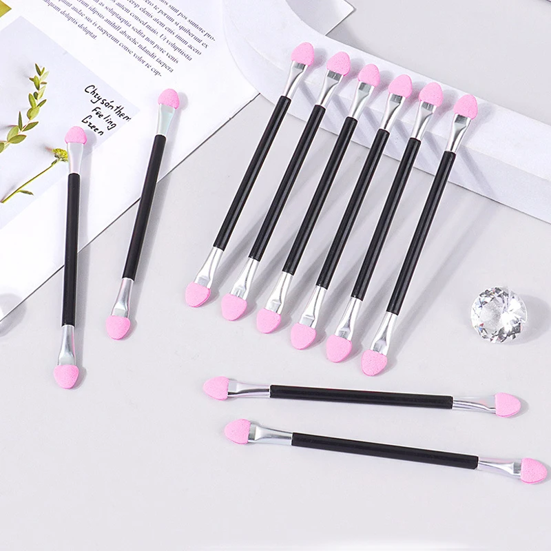 10PCS Multi-Color Double Head Latex Sponge Eyeshadow Stick Multi-Functional Portable Short Stick Makeup Brush Eyeshadow Brush
