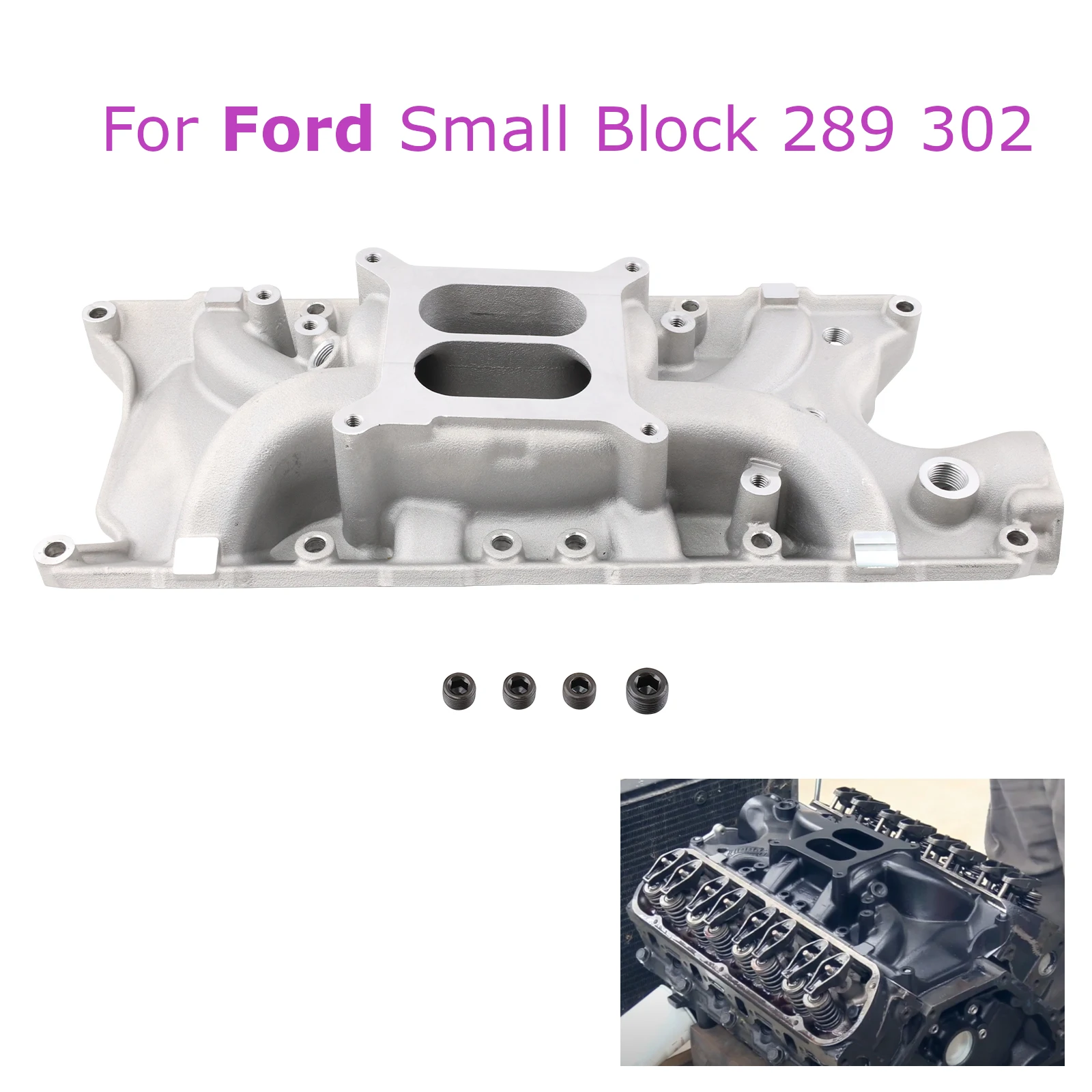 

Intake Manifold Dual Plane Low Rise For Small Block Ford 289 302 Automobiles Parts Air Intake System Aluminum