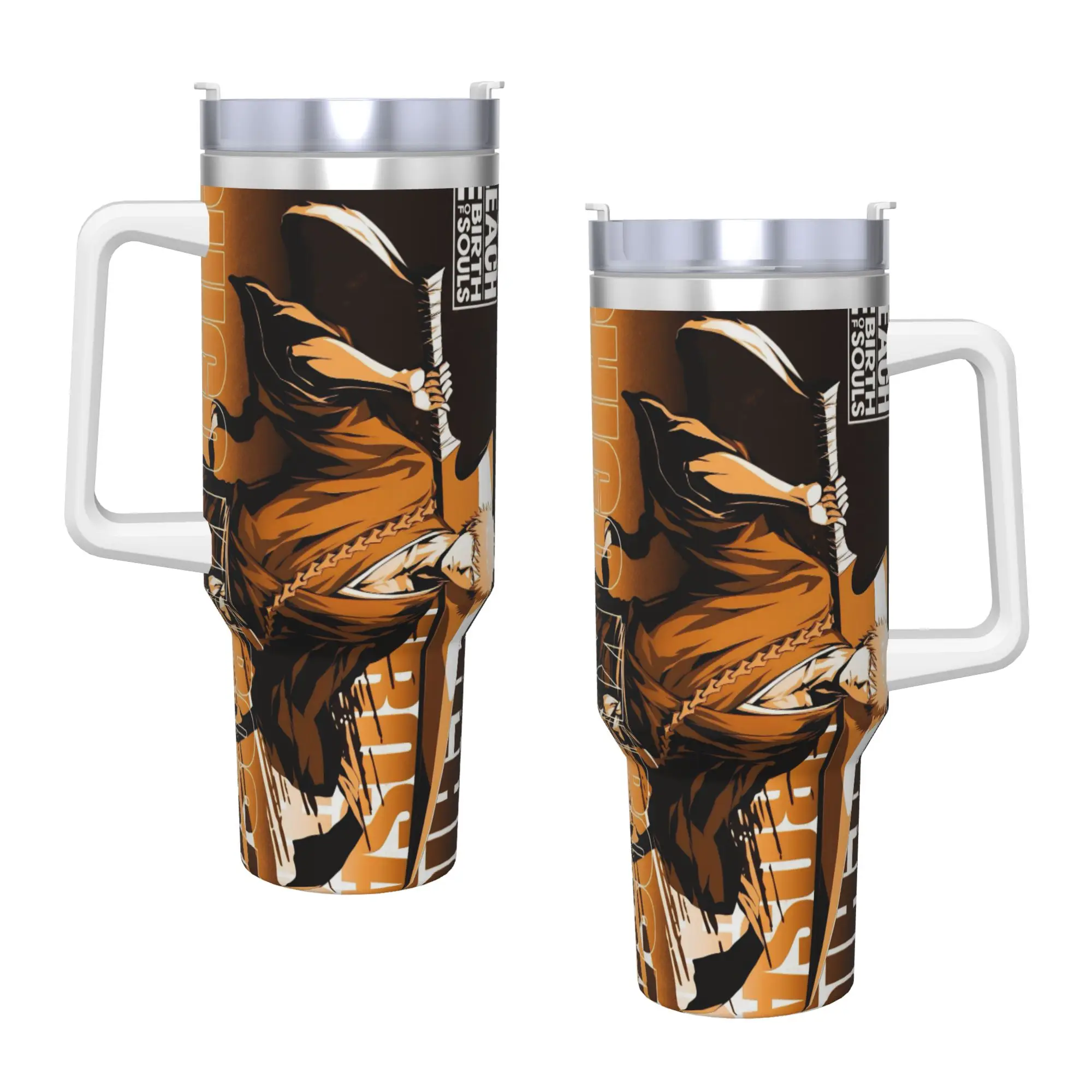 BLEACH Anime Ichigo  Mugs Cup With Straws  Travelist Cold and Hot Water Bottle Portable Large Thermal Cups