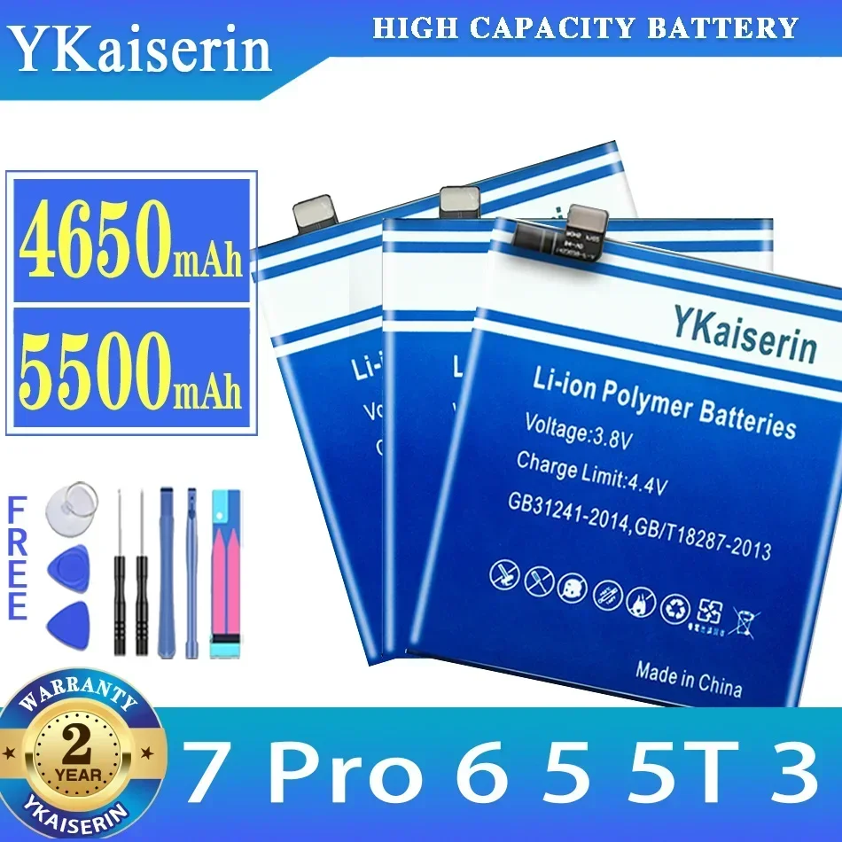 

Аккумулятор YKaiserin для Oneplus 7 Pro 6 5 5T 3 One Plus 1 + Oneplus7Pro Oneplus3 для Oneplus5 BLP657 BLP637 BLP613 BLP699
