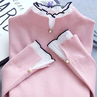 2023 Spring Autumn Cashmere Sweater Women's Knitted Sweater Half High Neck Soft Pullovers Long Sleeves Sweaters Pull Femme