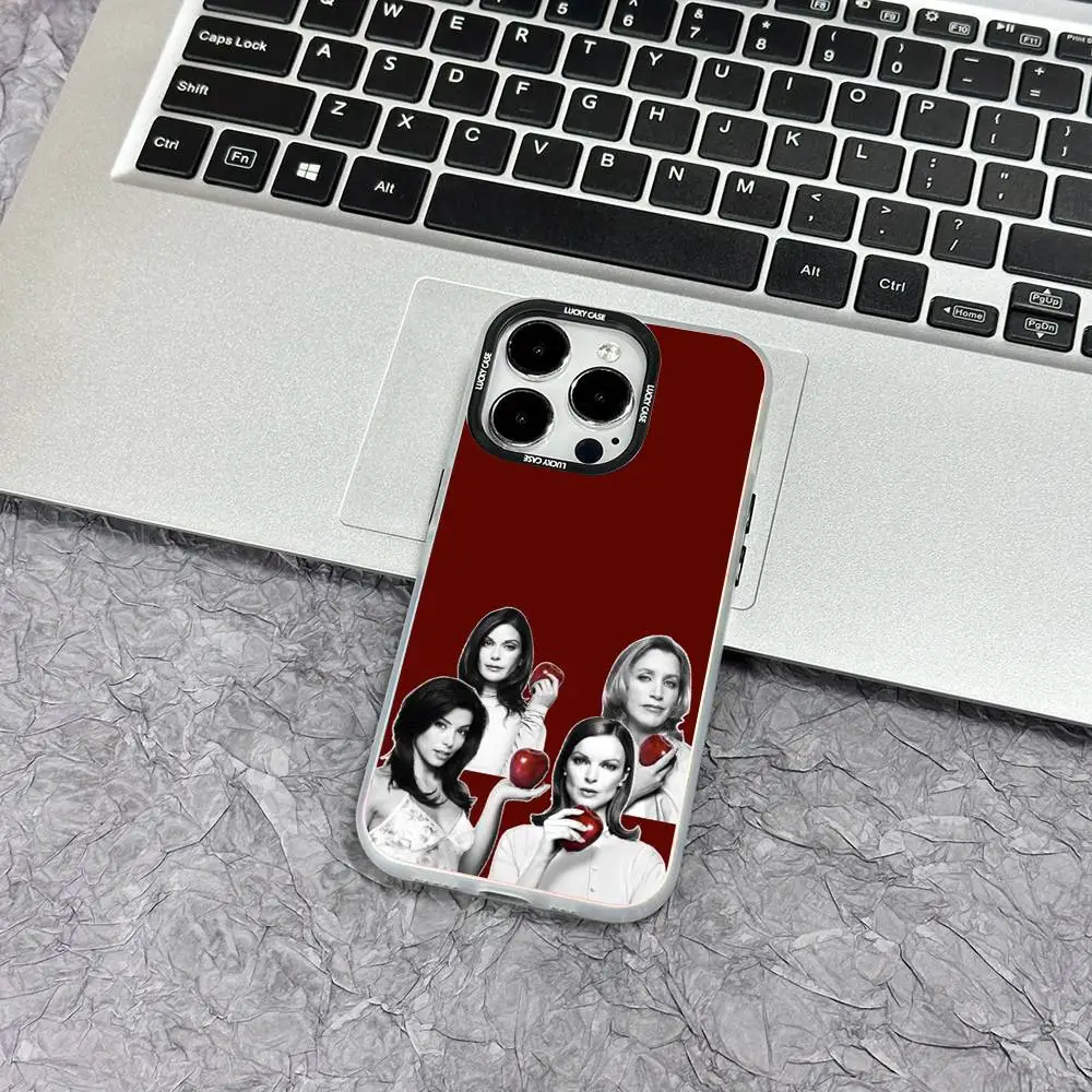 1 قطعة ربات البيوت اليائسات التلفزيون فيلم جراب هاتف الليزر IMD اللون الفضة قذيفة آيفون 17 16 15 14 13 12 11 الهواء برو ماكس زائد #2