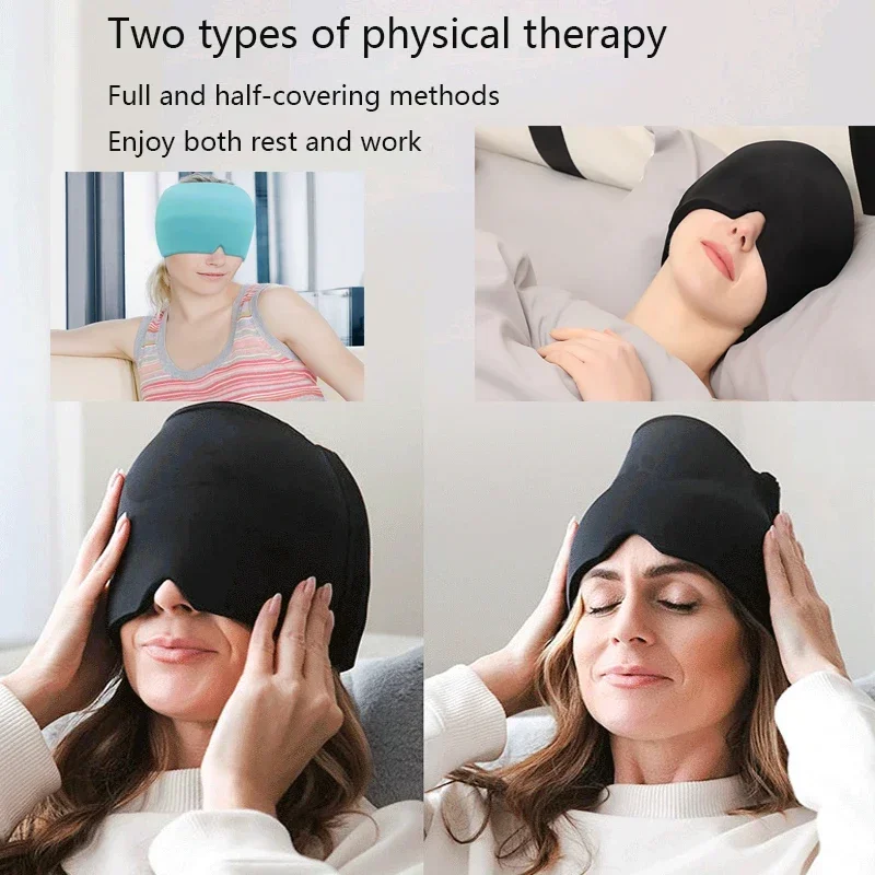 Headache Relief Mask Headache Hat for MigraineTherapy Cap Ice Head Wrap Pack  Hot Cold Mask Migraine and Headache Relief Cap