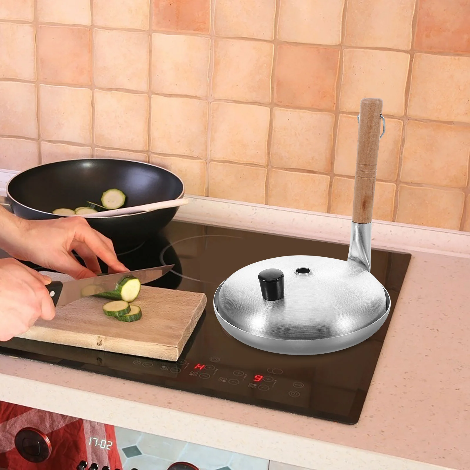 Sartén antiadherente para tortilla, mango Vertical, utensilio de cocina japonés para tortilla, arroz, huevos fritos y más huevos