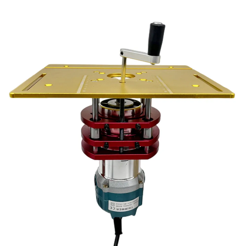 Oberfräsen-Lift-Kit mit Aluminium-Fräsplatte für Motoren mit 65 mm Durchmesser, Holzbearbeitung, Oberfräse, Tisch, Werkbank, Trimmer, Graviermaschine – Detail 2
