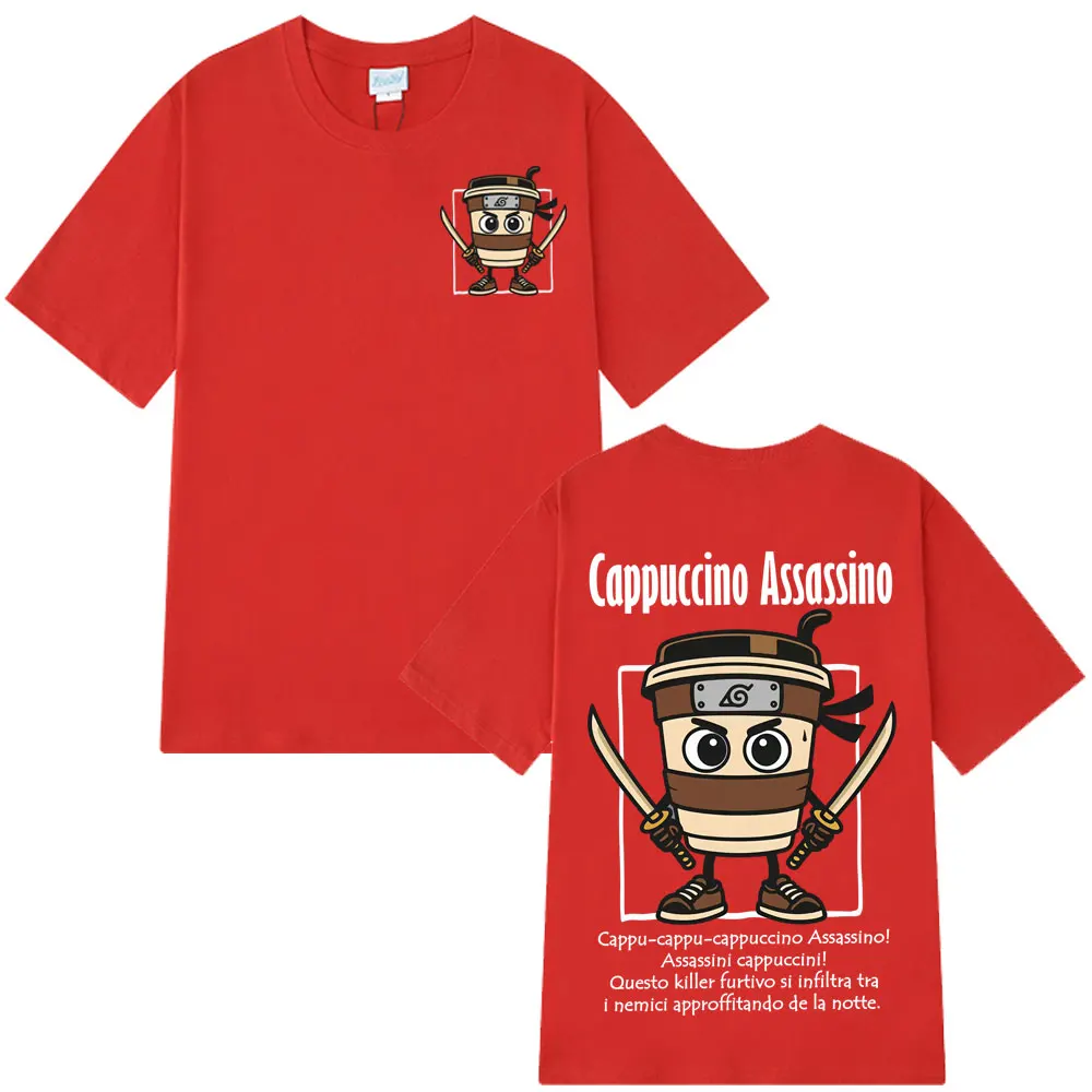 เสื้อยืดแฟชั่นลายมีมอิตาเลียน แขนสั้น ทรงหลวม สบายๆ ผ้าฝ้าย 100% เสื้อยืดยูนิเซ็กซ์ ระบายอากาศได้ดี