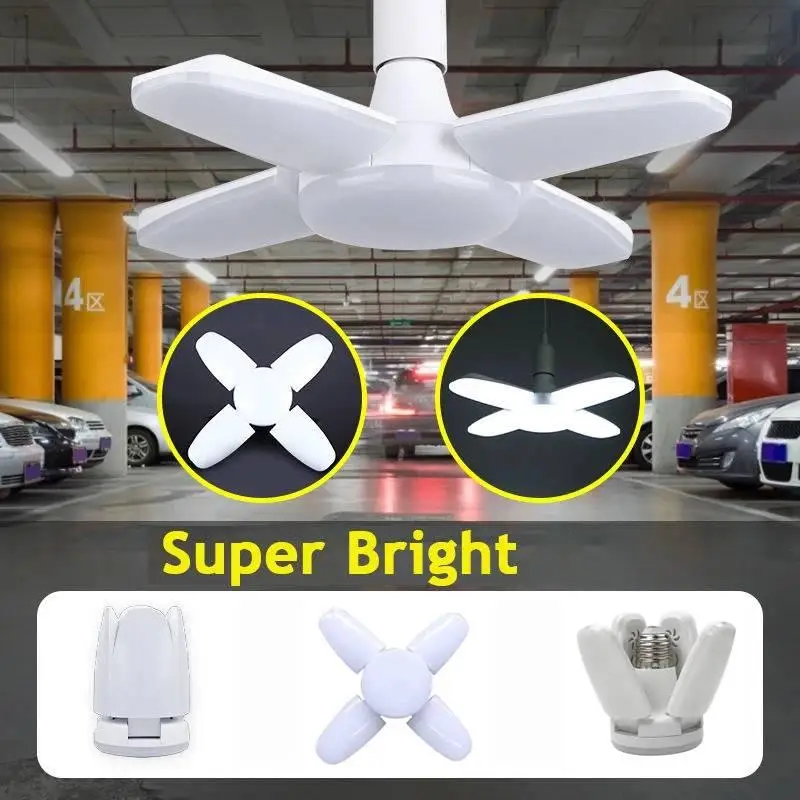 Hot Sale E27 Fan Shaped Foldable LED Bulb AC85‑265V Deformable Lamp Home Ceiling Warehouse Garage White Lighting Fixture