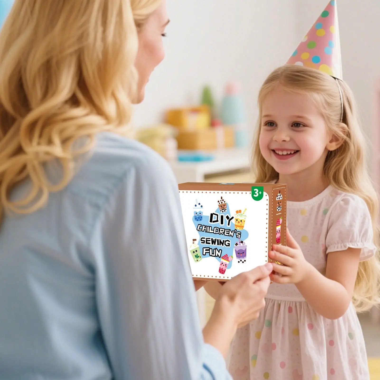 Sewing Craft Kit Make Milk Tea Purse Charm Girls Sewing Kit For Art Project Doll Making Home School Activity Play Art Project