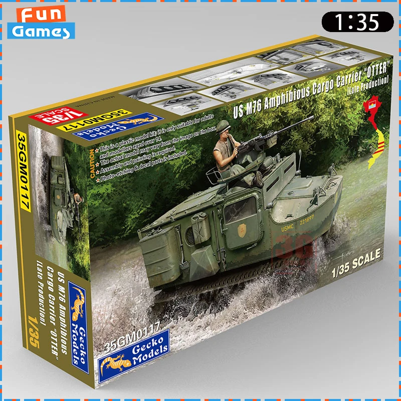 

New GECKO MODELS 1/35 Car Model US M76 Amphibious Cargo Carrier Otter Vehicle Model 35GM0117 Uncolored Car Collect Custom Gift