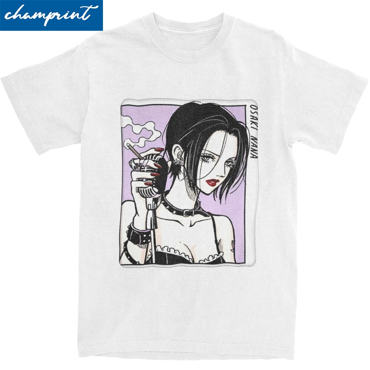 NANA Osaki Anime Tshirt Men Cotton Tops Funny Black Stones Round Neck Short Sleeve