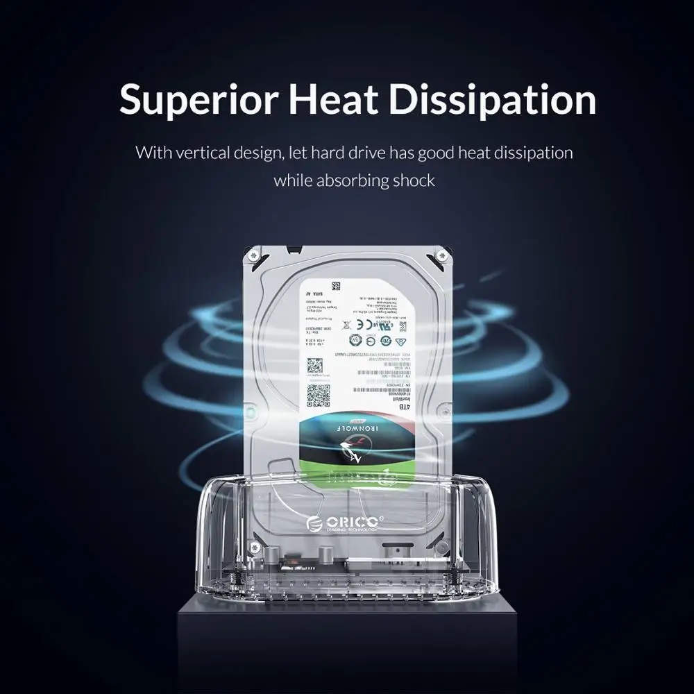ORICO HDD Case 3.5'' Transparent HDD Docking Station USB3.0 5Gbps To SATA3.0 Hard Drive Docking Station for PC Case Support UASP