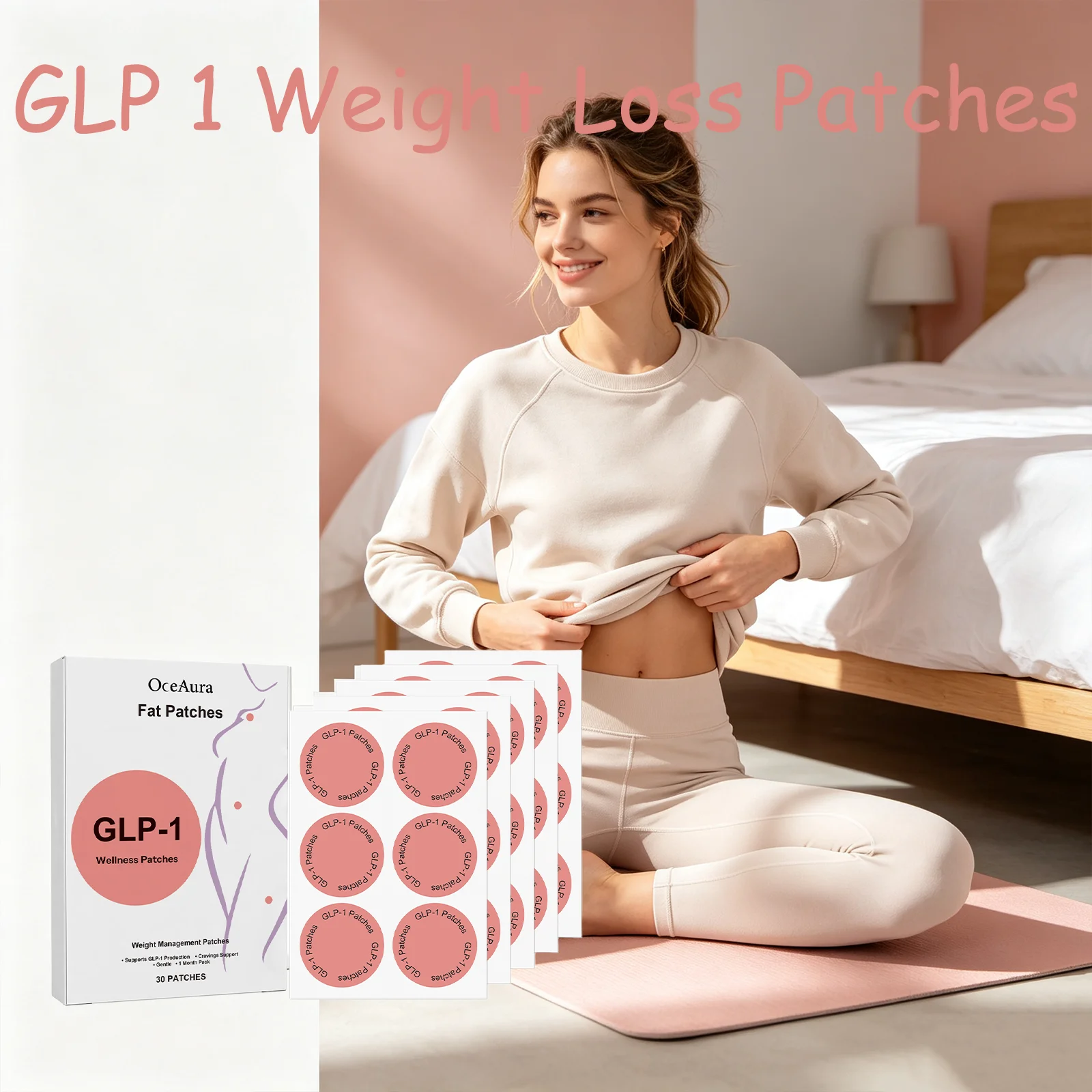 OceAura GLP 1 Weight Loss Patches Blood Sugar Control of Appetite Sculpting Shaping Body Care Fat Burning Slimming Patches 30pcs