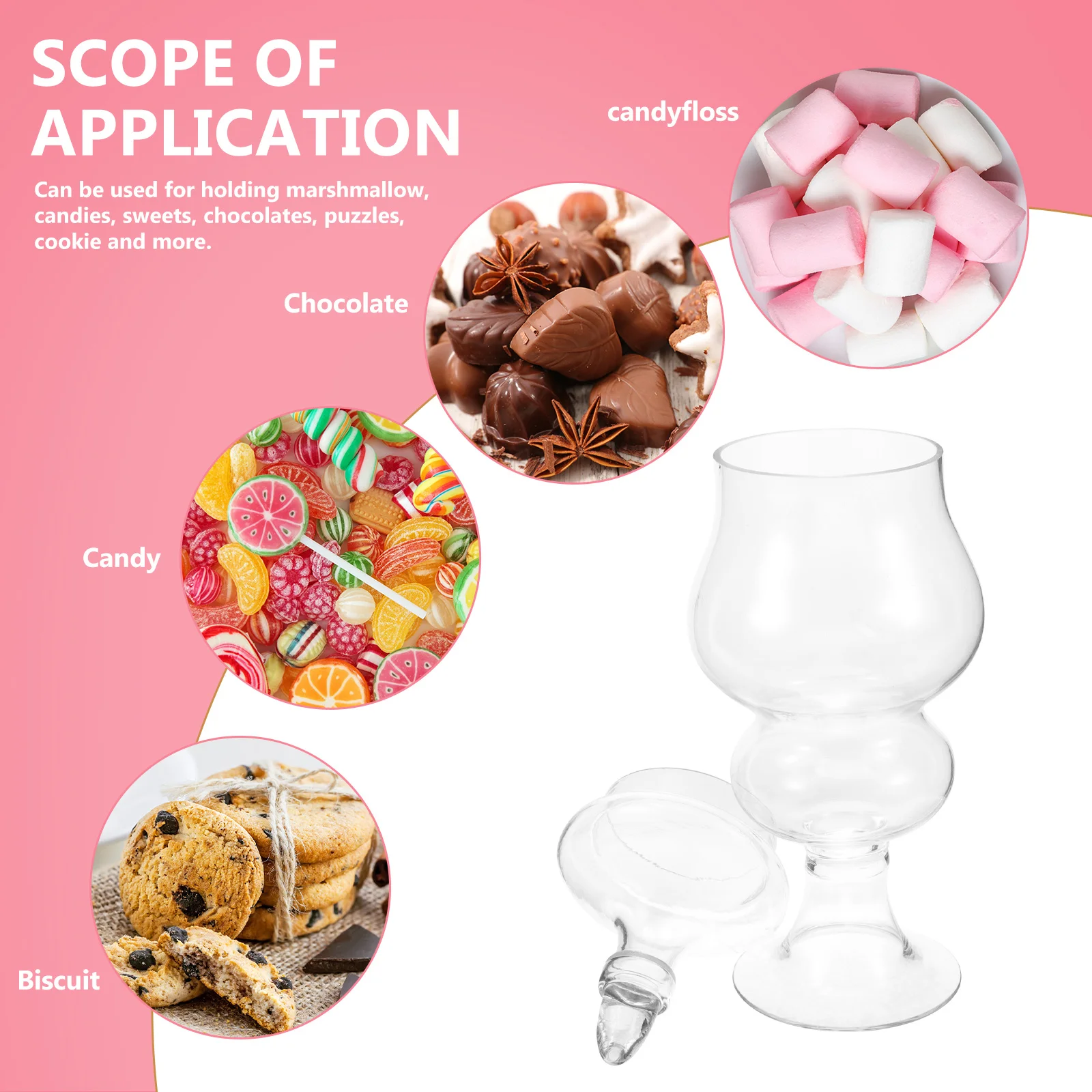 

Sturdy Glass Candy Container Creative Shape for Birthday Party Decorations Holding Chocolates Sweets Wedding Favors