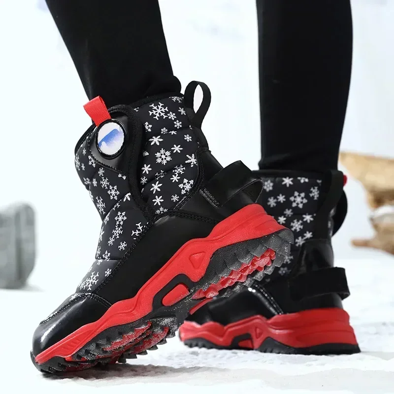 Children Snow Boots Girls and Boys 4-10 Years for Toddlers Winter Warm FUR Shoes, Plush Fashion Platsform Booties 9955