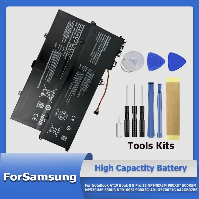 

Battery For Samsung NoteBook ATIV Book 8 9 Pro 15 530U3 NP910S5J 900X3C-A01 XE700T1C AA2GB07BS NP940X3M 900X5T 500R5M NP530U4E
