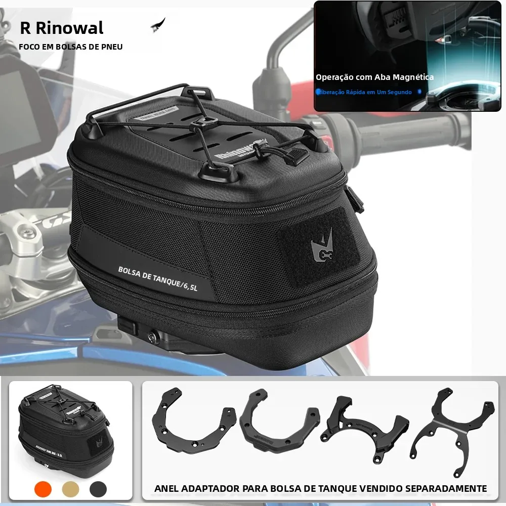 Bolsa Magnética para Tanque de Motocicleta Rhinowalk, Impermeável, de Liberação Rápida, para Yamaha, BMW, Honda, Ducati, CFMOTO, KTM