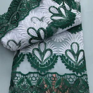 Vải ren màu xanh vải tuyn màu xanh, sequin, thêu châu Phi, váy cưới của Pháp, chất lượng cao, chất lỏng, sang trọng, A3812, 2024 12 Têu doanh doanh bán chính bằng vải tuyn ren - №1