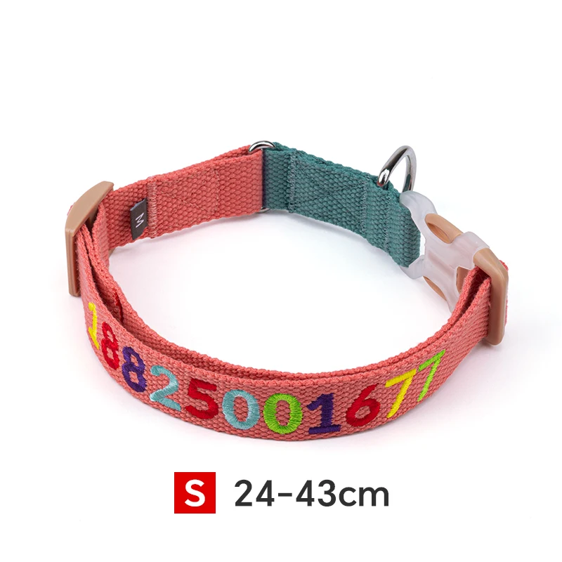 Personalized Custom Dog Collar Customized Embroidery Pet Dog Name Collar Pet Name ID Tags Collars For Small Medium Large Dogs