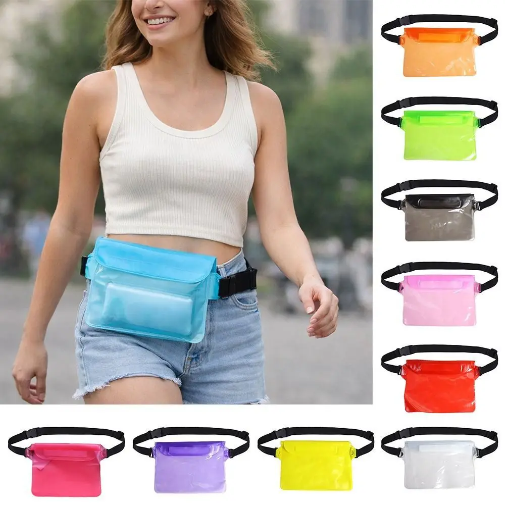 

Transparent Waterproof Waist Bag 3 Layer Protection Large Capacity Underwater Mobile Phone Bag Adjustable Multi-Layer Seal