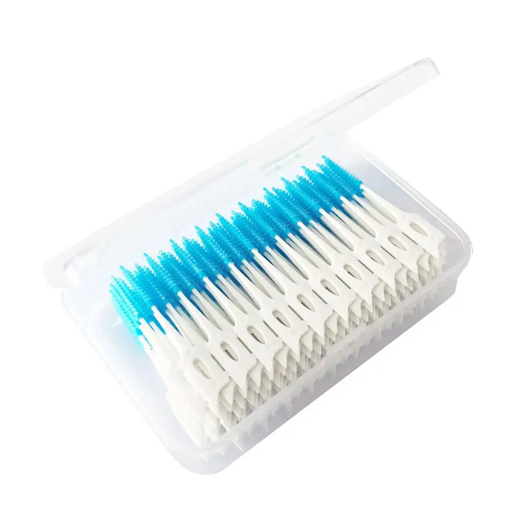 160 Pieces Portable Disposable Dental Interdental Brush Toothpick Cleaners