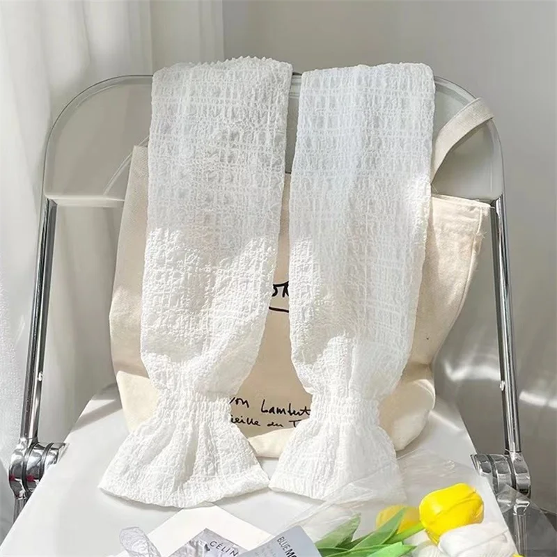 Mangas de hielo para mujer, guantes largos sin dedos de Color sólido, finos, sueltos, para conducir en verano, protección solar en ciclismo