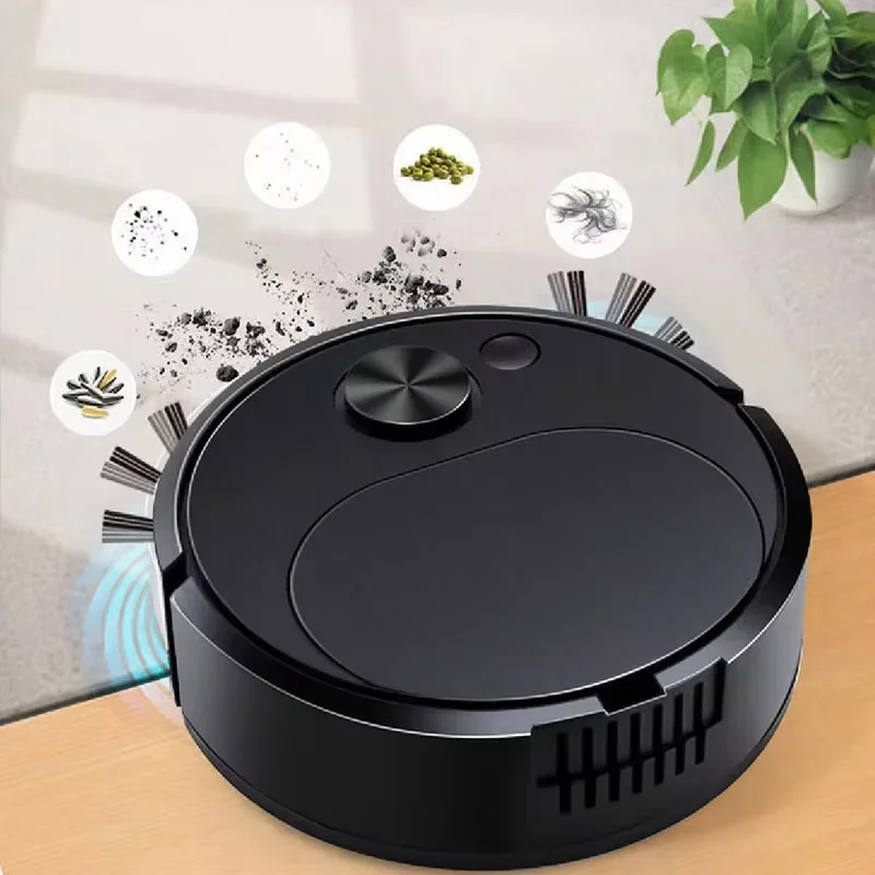 Robot aspirador de barrido USB 2026, fregado 3 en 1, inalámbrico inteligente, 1500Pa, limpieza de arrastre, barrido de suelo para el hogar y la Oficina