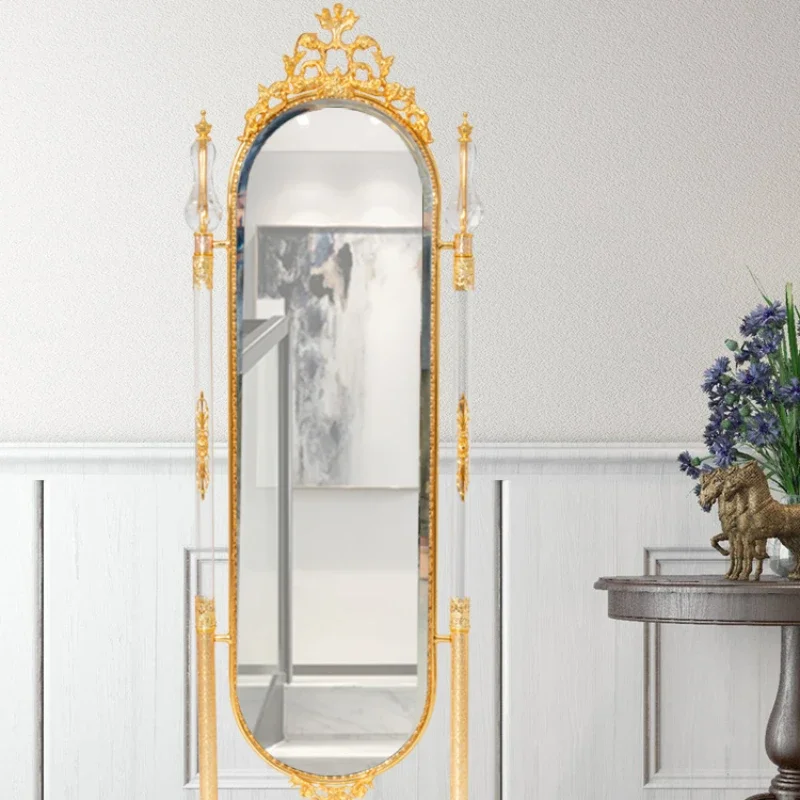 

Customized European style bedroom, fashionable dressing mirror, gold-plated fitting mirror, new house entry, creative high-end g