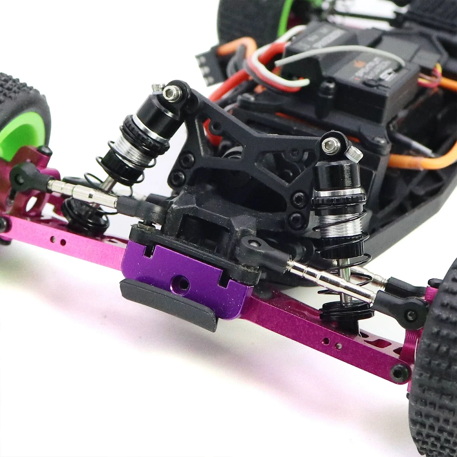 LOSI 1/24 Micro-B 2WD 버기 WLtoys 244016 RC 자동차 업그레이드 부품용 금속 전면 및 후면 충격 흡수 장치