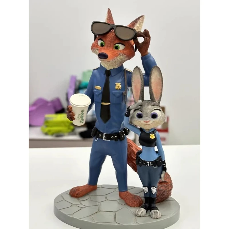 Disney Zootopia Judy Nick Anime Figure Cartoon Statue Desktop Resin Model Ornaments Trend Collection Toy Children Birthday Gifts