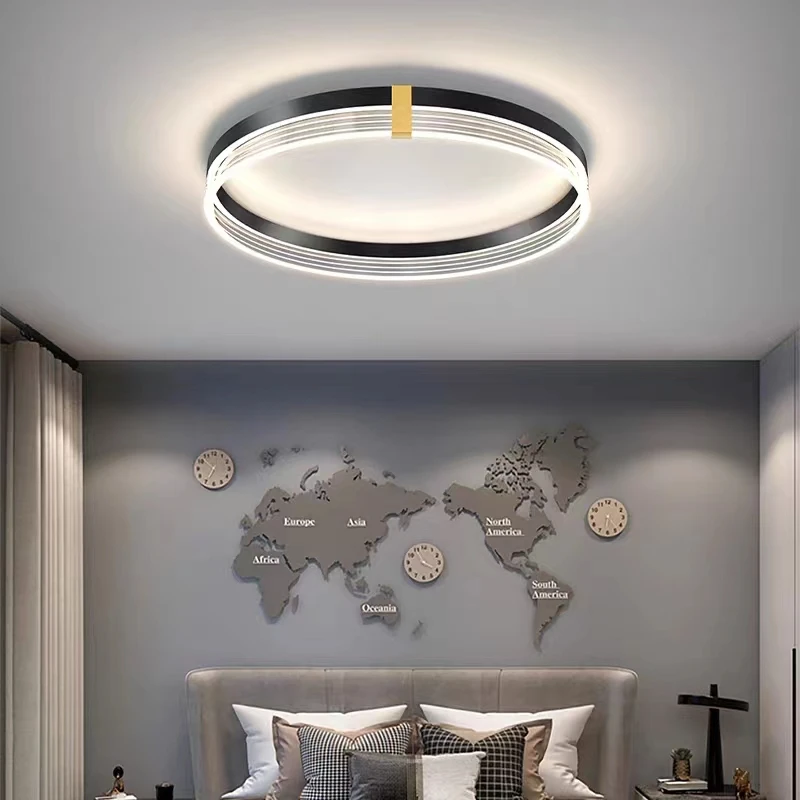 Lampada da soffitto moderna e minimalista per camera da letto a Led con telecomando plafoniere a Led rotonde per la casa apparecchi di illuminazione per interni