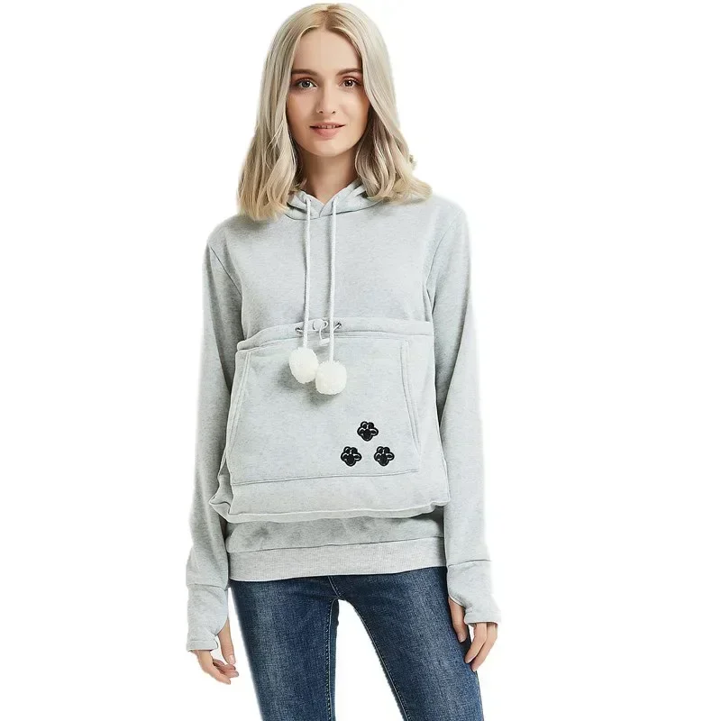 Katzenliebhaber-Hoodies mit Tasche, Hunde-Hoodies für Haustiere, lässige Känguru-Haustierpfoten-Pullover, Kuschel-Sweatshirt mit Tasche, Tierohren-Kapuzenpullover – Detail 4