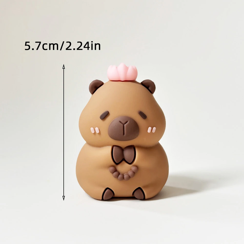 Niedliche Cartoon-Capybara-Ornamente Tier-Kuchendekoration Backzubehör Tischdekoration Auto-Innenausstattung Babyparty Kinderparty Deko-Artikel – Detail 13