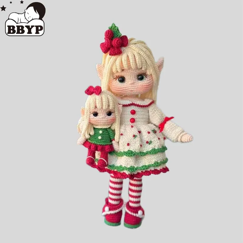 

Handmade Knitting Doll Crochet Elf Valena and Meryl Doll Crochet Dolls For Home Accessories Pattern Craft Toy Ornaments
