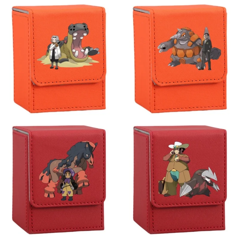 Kikuno Card Case Giovanni Hapu Rhyperior Hippowdon Mudsdale Ptcg Diy Leather Action Toy Figure Anime Game Collection Storage Box