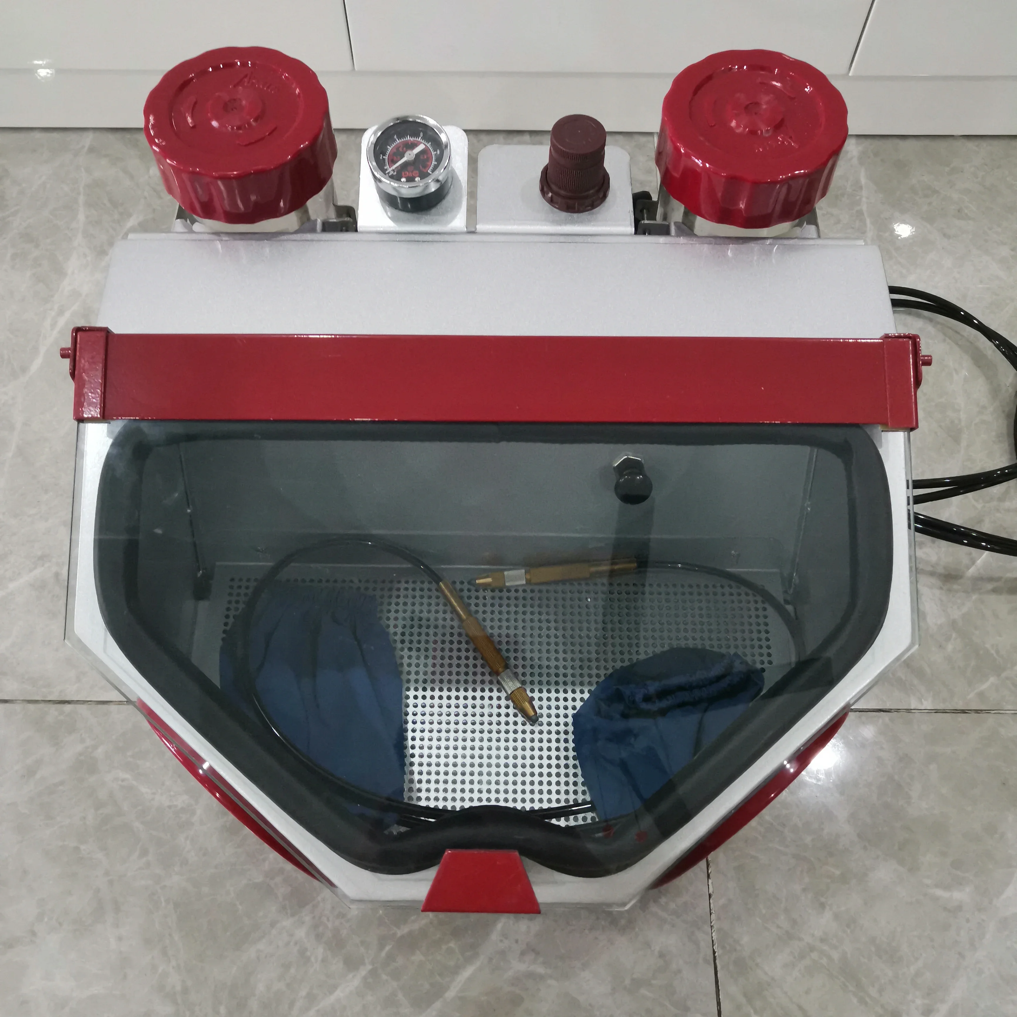 

Dental Fine Sandblaster Jewelry Sandblasting Machine Twin Pen Two Tank 110V/220V