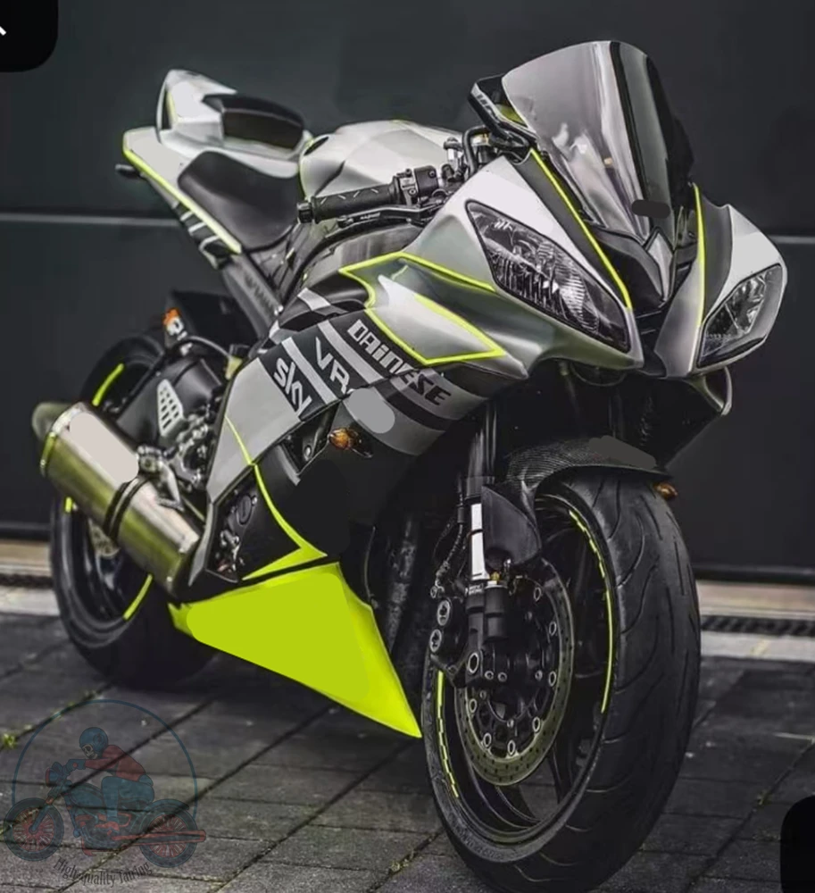 Kit Carene di Alta Qualità per YAMAHA R6 2008-2016, Set Carrozzeria Personalizzato Grigio Fluorescente