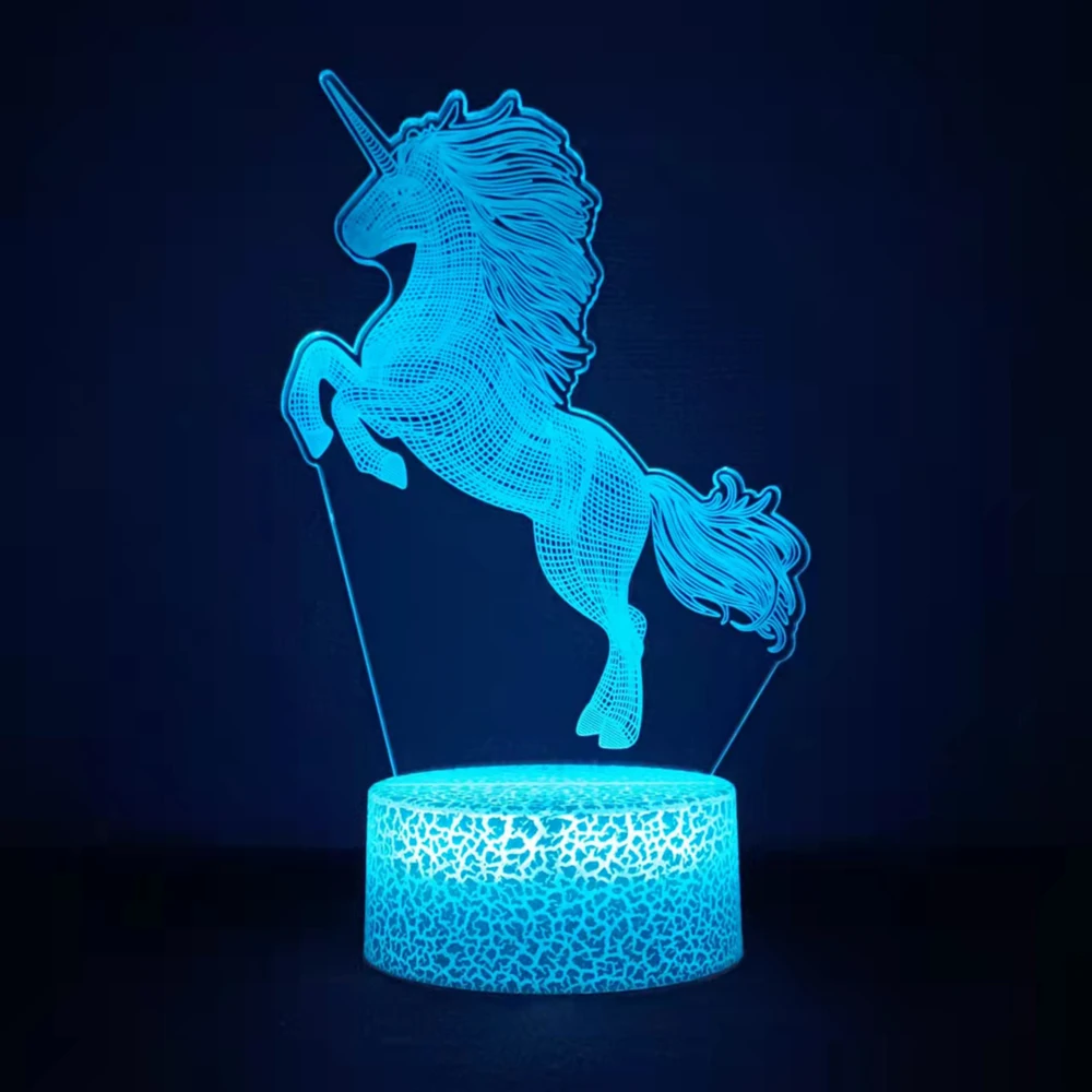 Anime 3D LED Unicorn Night Light for Kids Gifts Toys Unicorn Lamp 16 Colors Change with Remote Valentine\'s Day Present Birthday