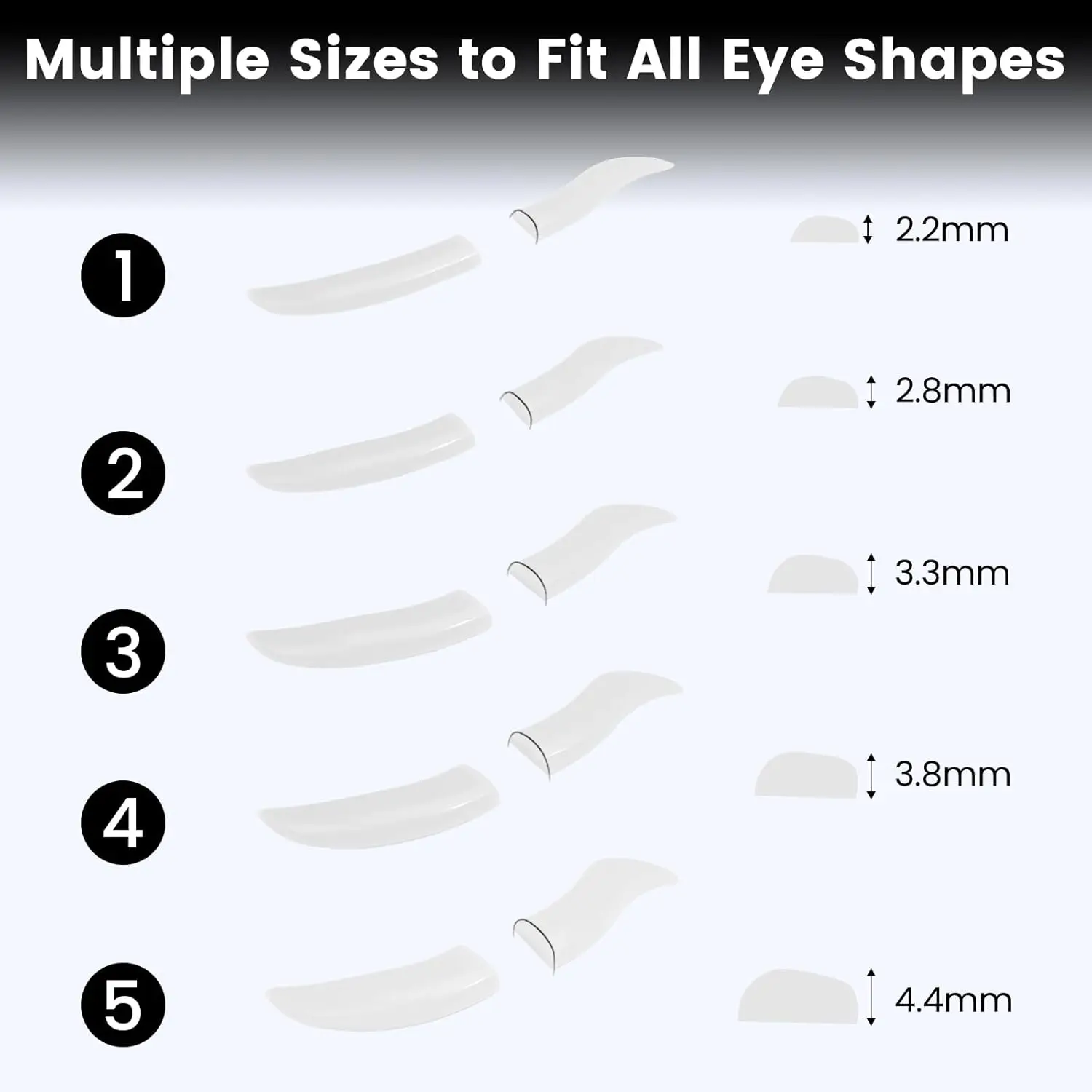 Libeauty 10Pcs Super Sticky Silicone Eyelash Perm Rod Sticky Lash Lift Shield Eyelashe Curler Accessories Applicator Makeup Tool