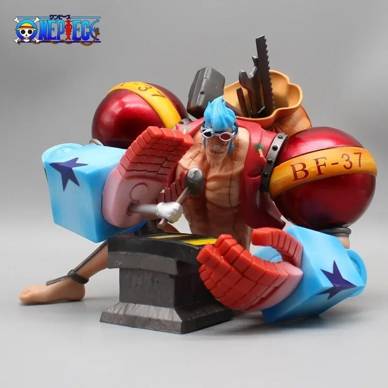 

14cm One Piece Anime Franky Figure Gk Bt Sitting Position Franky Figurne Model Pvc Collectible Toys For Kids Birthday Gift