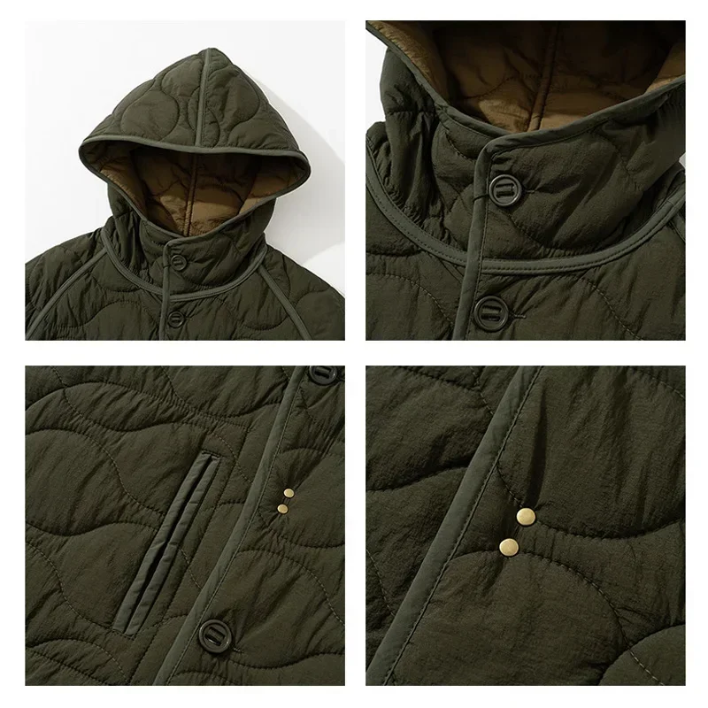 Wearable Both Inside and Outside Parka Men Winter Cityboy Streetwear Loose Plus Size Padded Cotton Hooded Quilted Jacket Coat