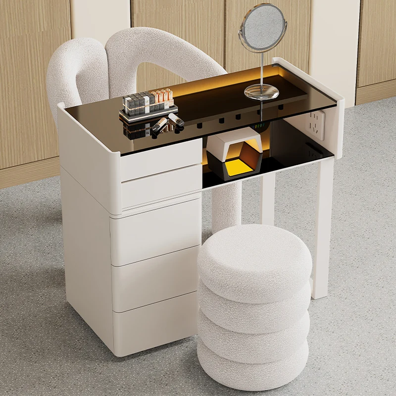 

Nail Salon Table Cream Style Nail Salon Table and Chair Set Japanese Single Double Manicure Glass Table Top TYMT