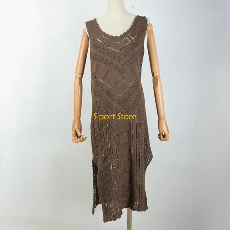 بدلة سباحة U2JB مجوفة برقبة على شكل حرف V فستان شاطئ منسوج للفتيات الحبيبات والأصدقاء #2