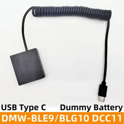 DMW-BLE9 BLG10 USB C interface Dummy Battery DCC11 DC Coupler For Lumix DMC GF3 GF6 GX5 GX7 GX80 GX85 GX9 TZ100 ZS200 G100 ZS60