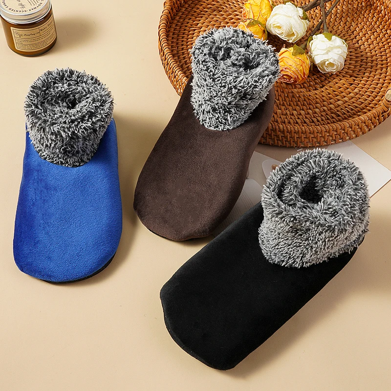 

Женские домашние теплые зимние носки, однотонные водонепроницаемые нескользящие утолщенные носки, удобные теплые носки-тапочки