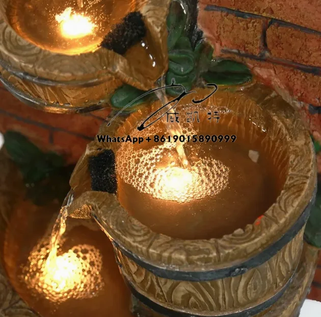 Resin Water Feature Craft Gift Decorative Fountain With Tap for Home and Garden