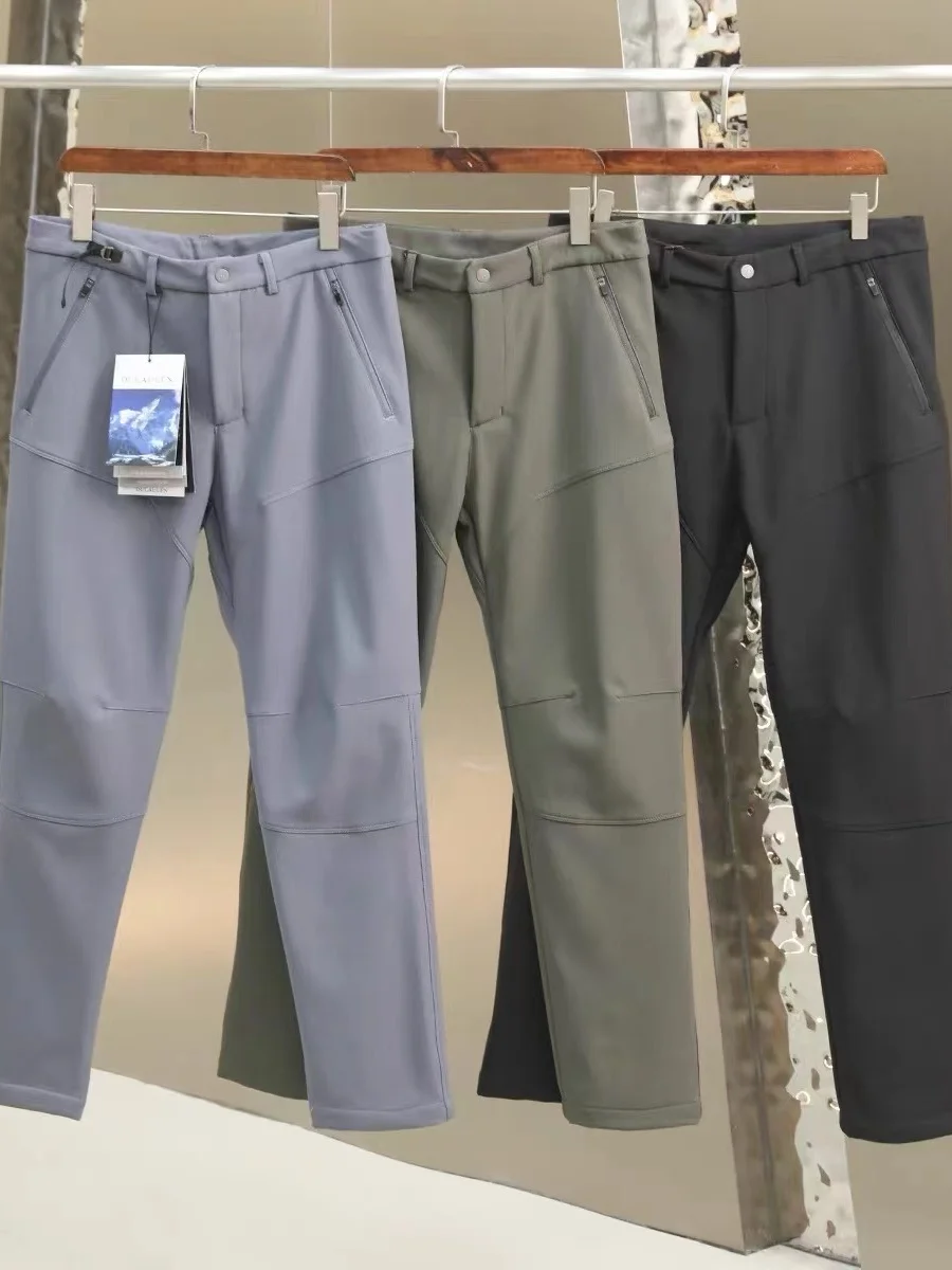 

High-End GM Series Men's Outdoor Fleece Lined Soft Casual Pants Windproof Water Resistant 3D Tailoring Straight Leg Jeans